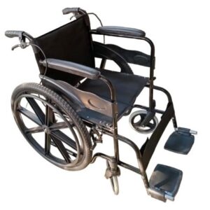 Amerey™ Folding Powder Coated Wheelchair with Attendant Brakes